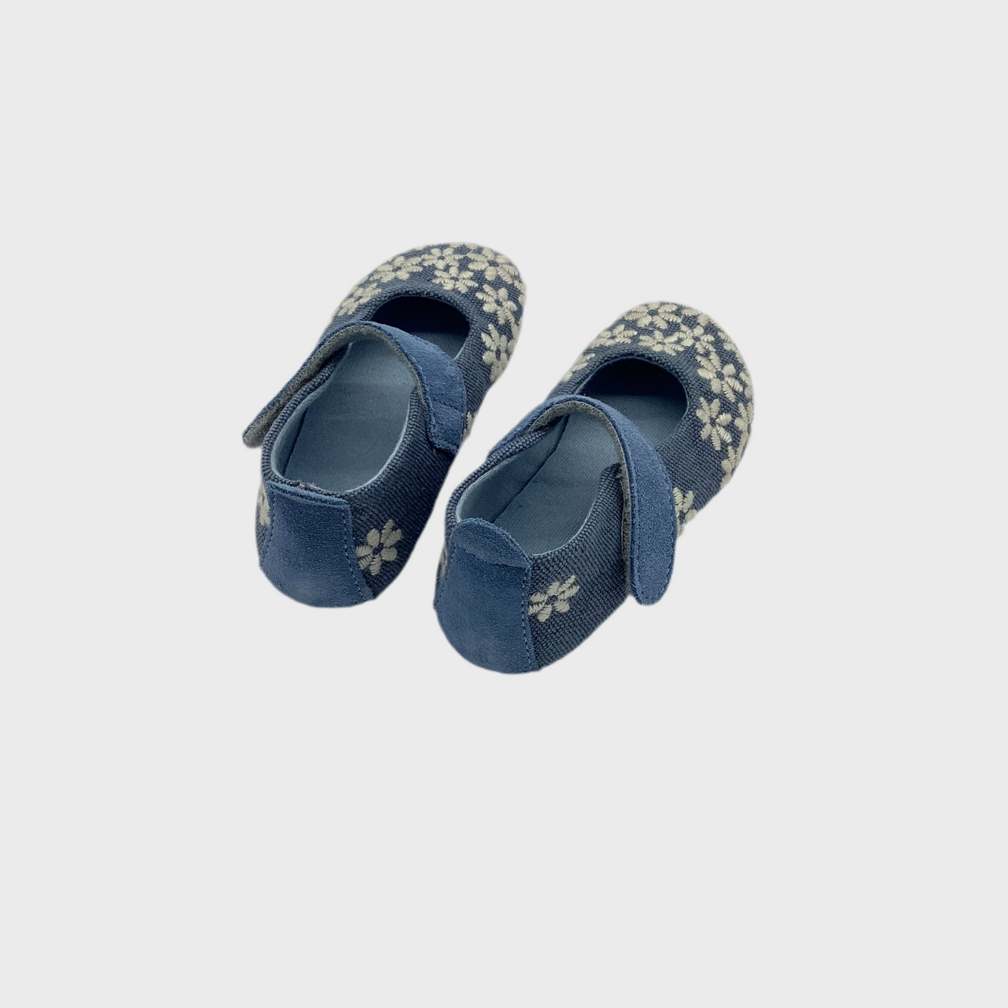 BABY HAUSSCHUH BALLERINA BLÜMCHEN I BAUMWOLLE jeans