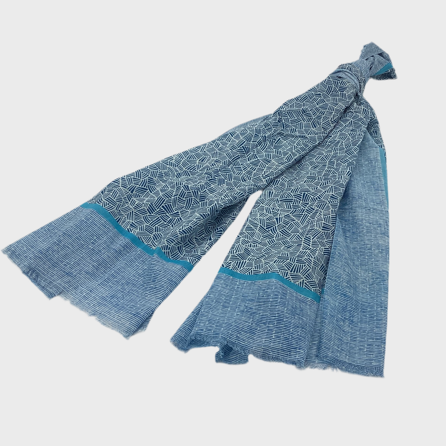 SCHAL BAUMWOLLE ARTISAN blau