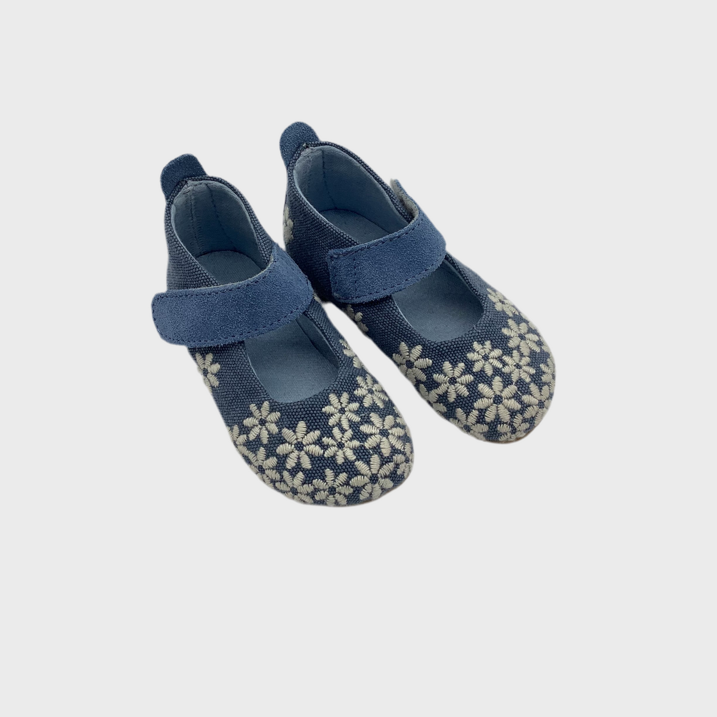 BABY HAUSSCHUH BALLERINA BLÜMCHEN I BAUMWOLLE jeans