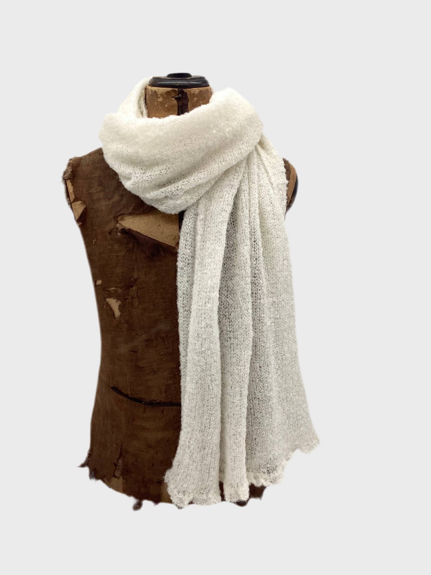 ALPAKA SCHAL I ALEGRA BOUCLE wollweiss