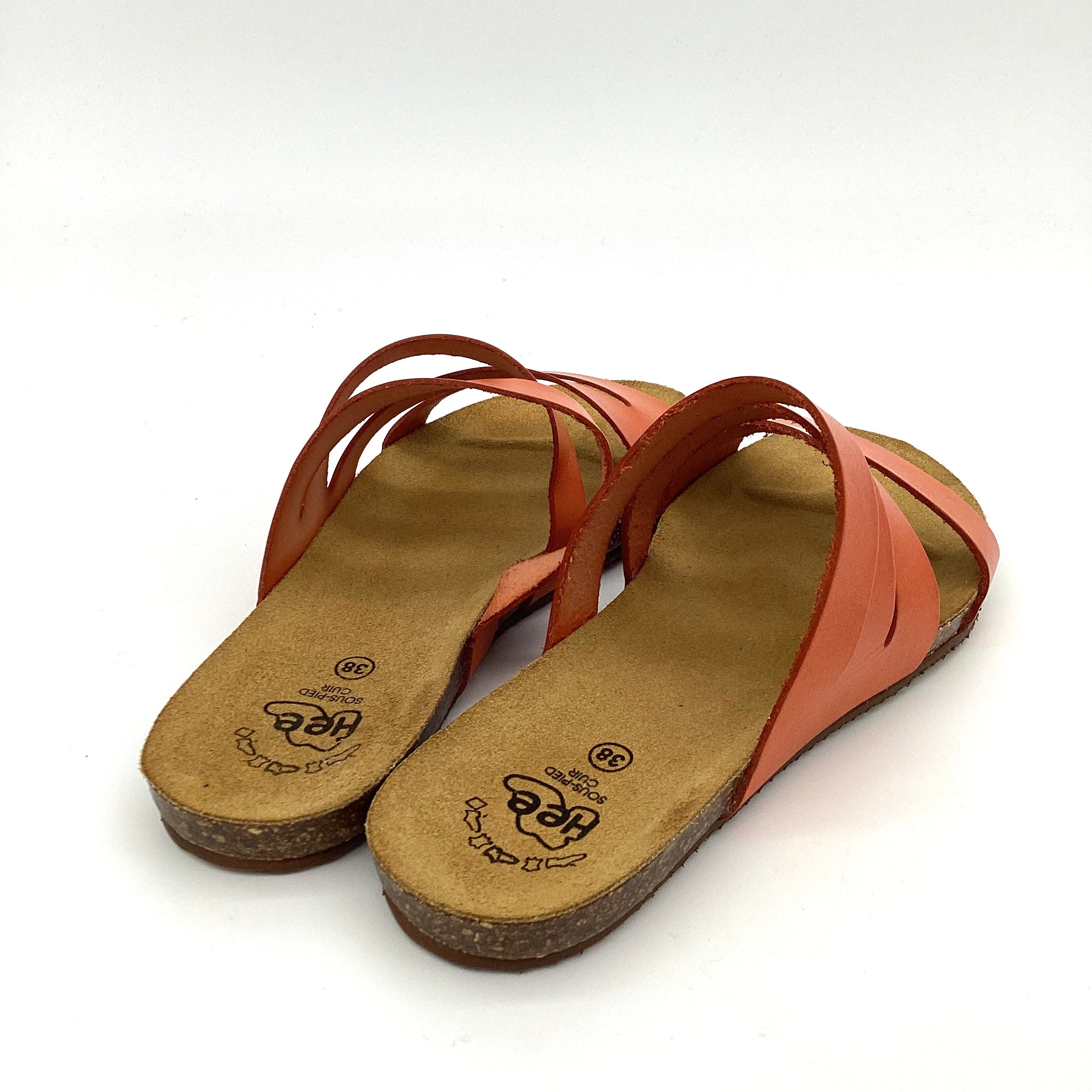 SANDALE PANTOLETTE VAQUETILLA - orange