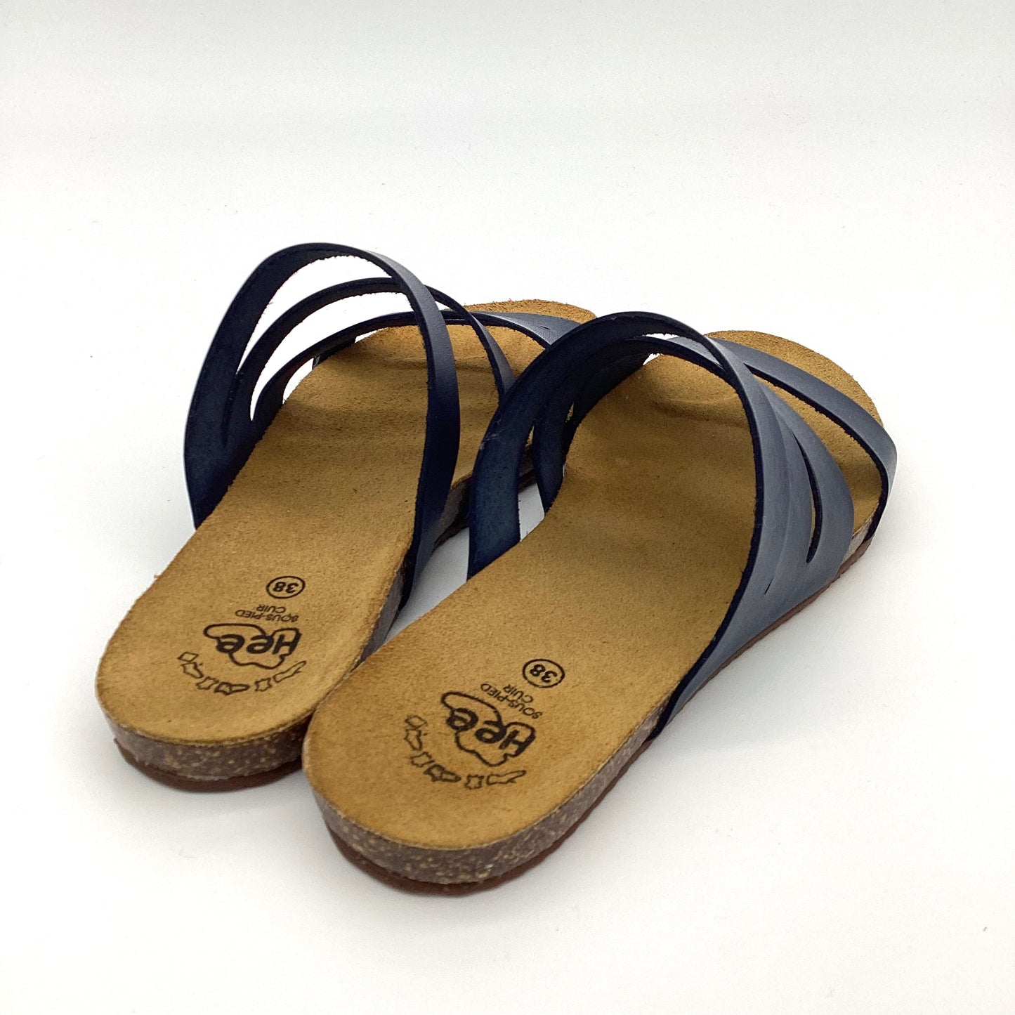 SANDALE PANTOLETTE VAQUETILLA - navy