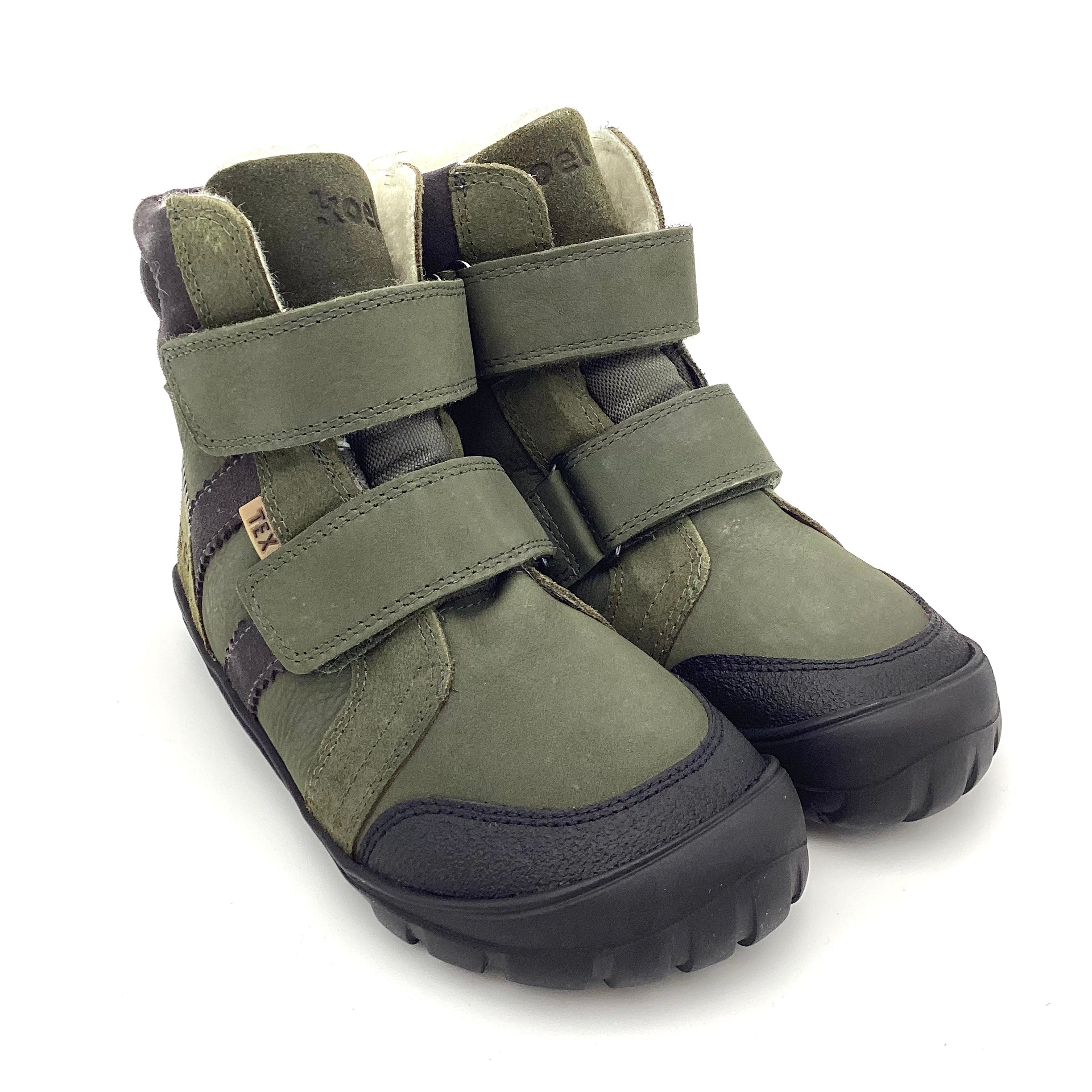 WINTER BOOT BAREFOOT HYDRO TEX MILO I WOLLE - khaki