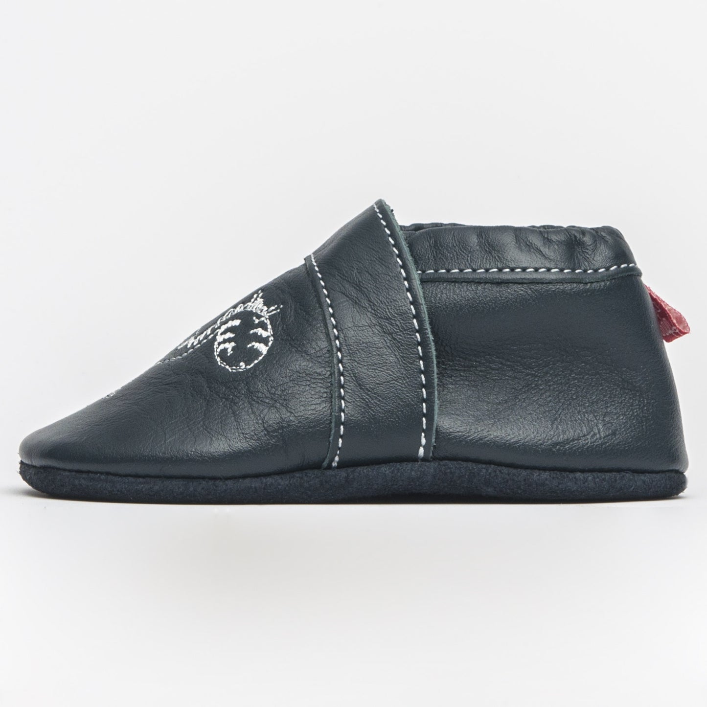 KRABBELSCHUH ZEBRA I LEDERSOHLE - navy