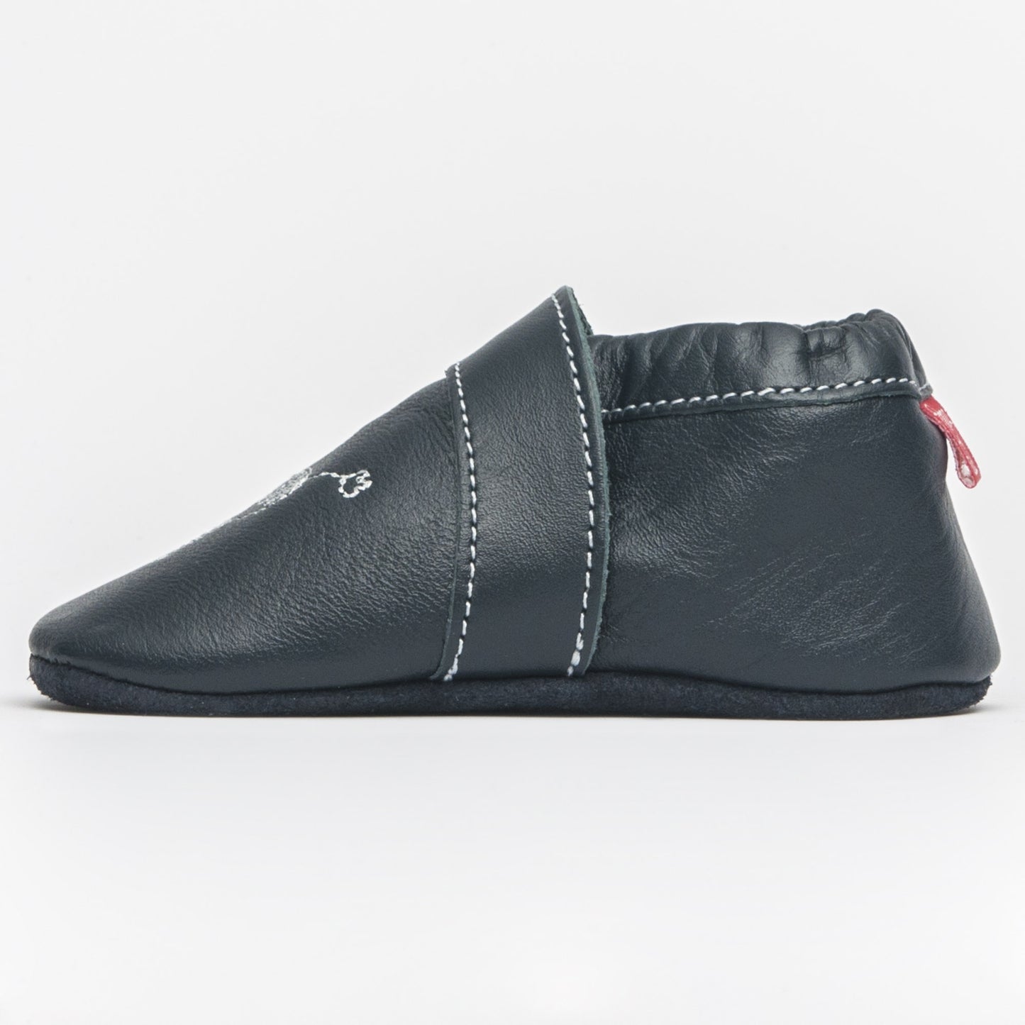 KRABBELSCHUH ZEBRA I LEDERSOHLE - navy