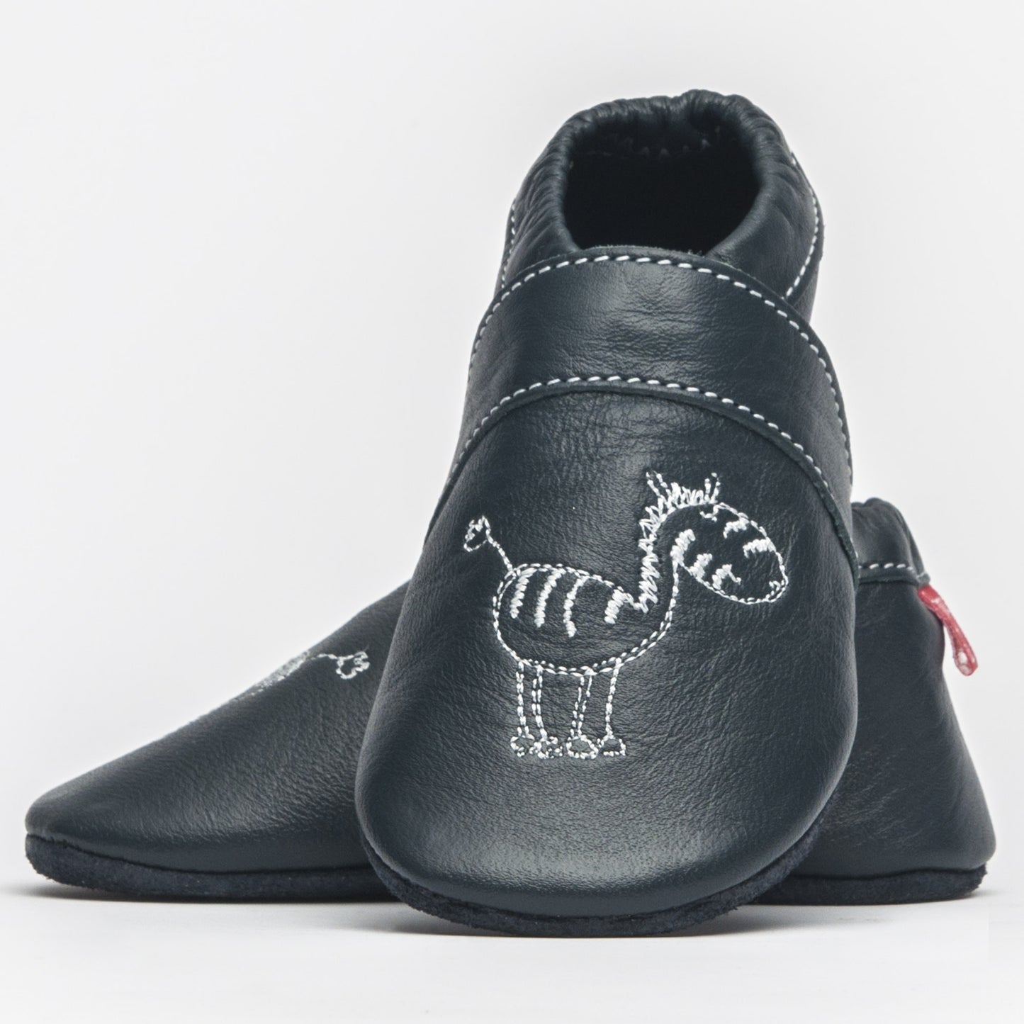 KRABBELSCHUH ZEBRA I LEDERSOHLE - navy