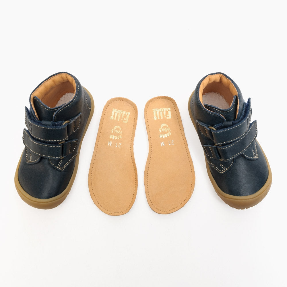 Kinder Barfußschuhe - Klettschuh - dunkelblau - Weite W