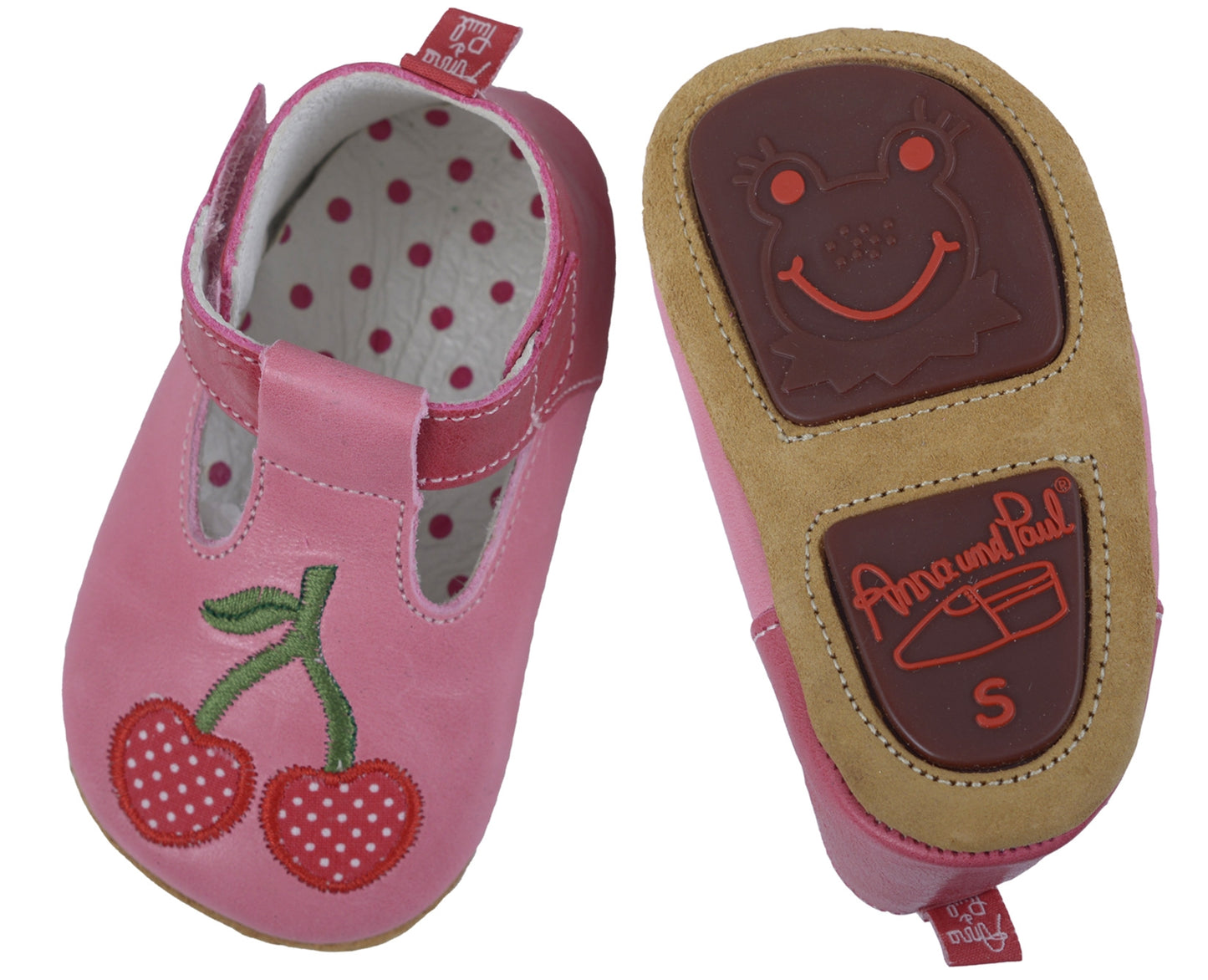KRABBELSCHUH BLLERINA CHERRY I GUMMISOHLE pink