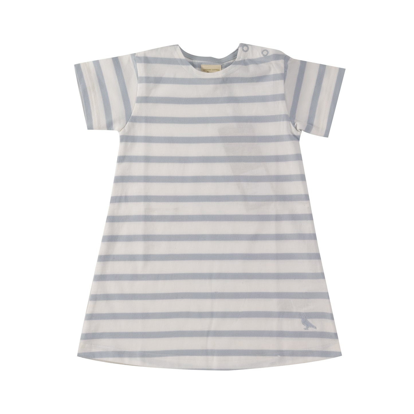 PIGEON ORGANICS Kinder Kleid kurzärmlig - Breton dress pale blue - hellblau weiss gestreift