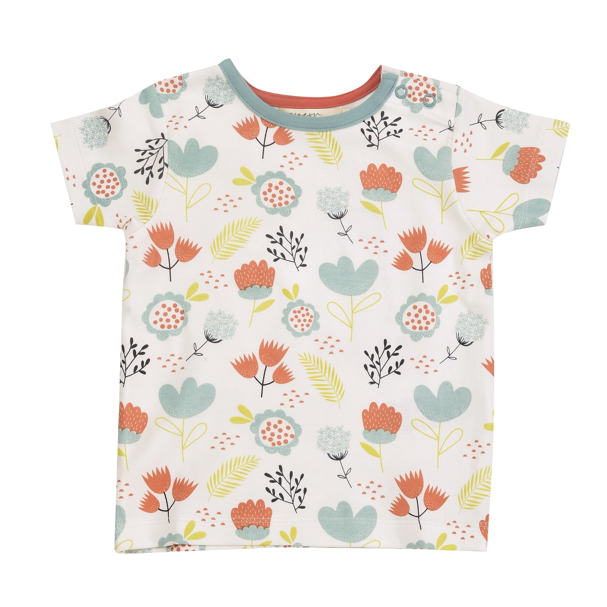 T- SHIRT KURZÄRMELIG I FLOWERS