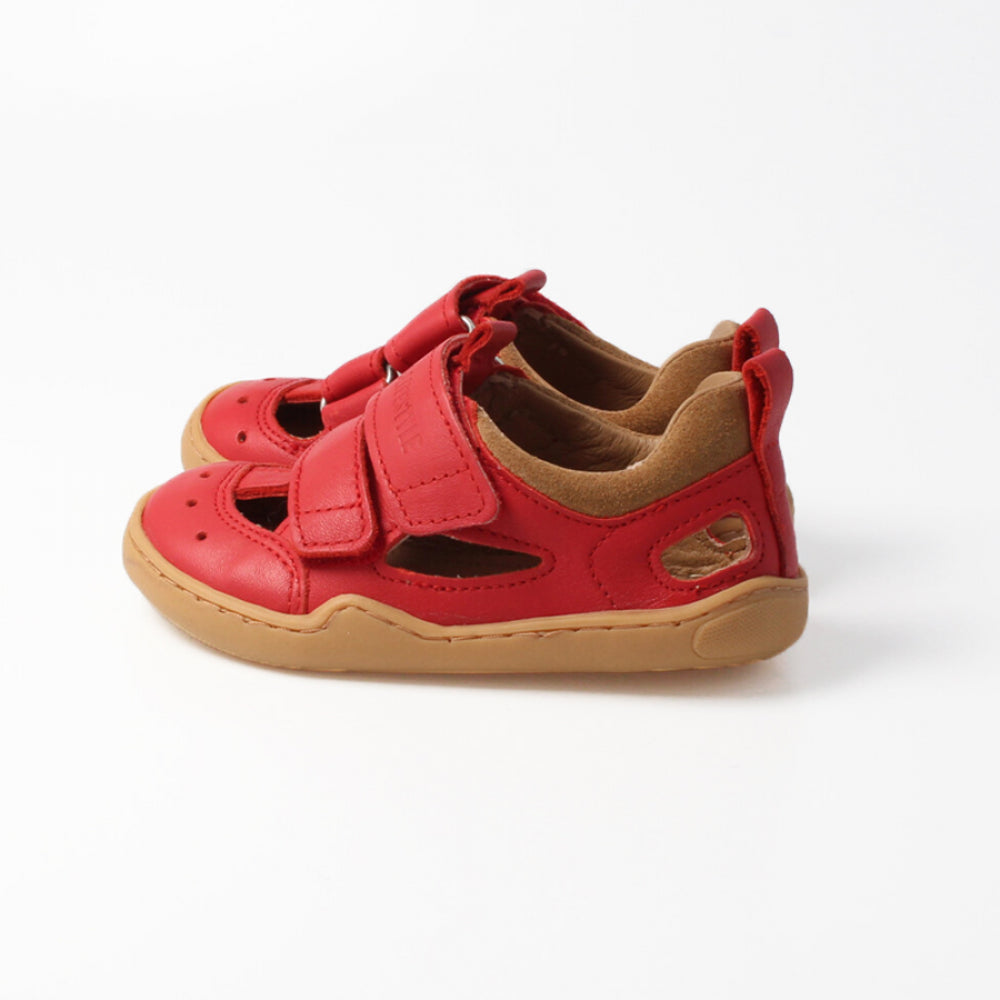 BARFUSS SANDALE SALAMANDRA I GLATTLEDER - rot