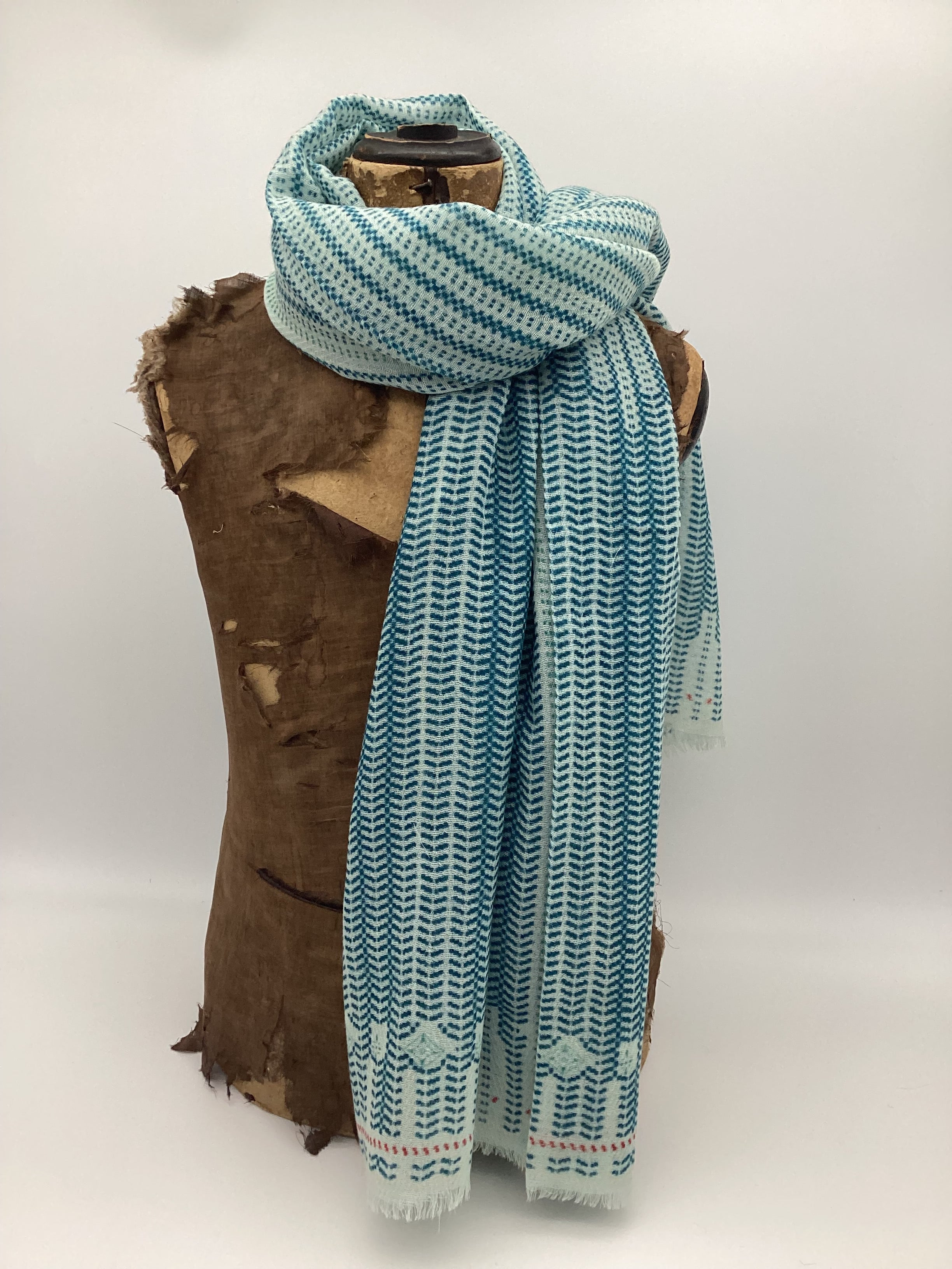 SCHAL ECHARPE I WOLLE - petrol