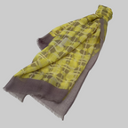 SCHAL IGGY I WOLLE -gelb-taupe