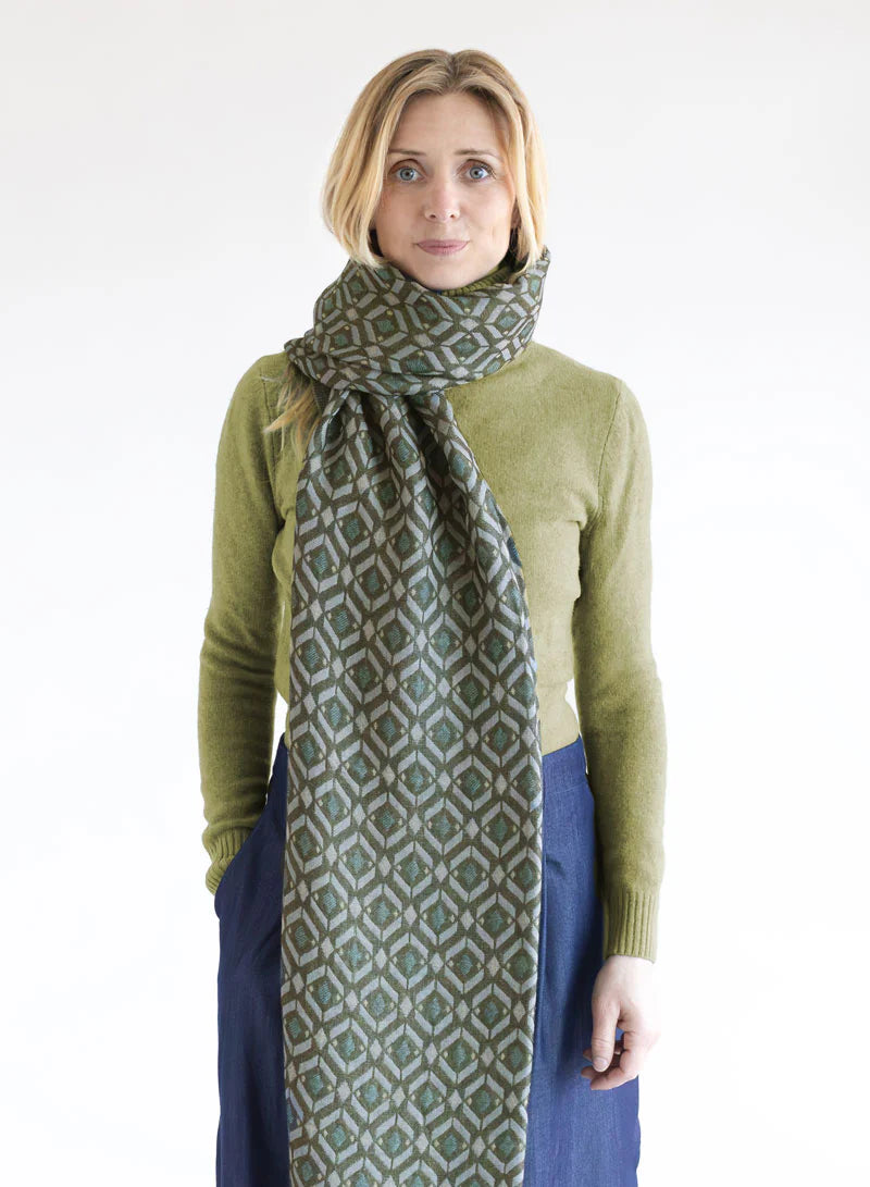 SCHAL LIEVE I BIO BAUMWOLLE - oliv