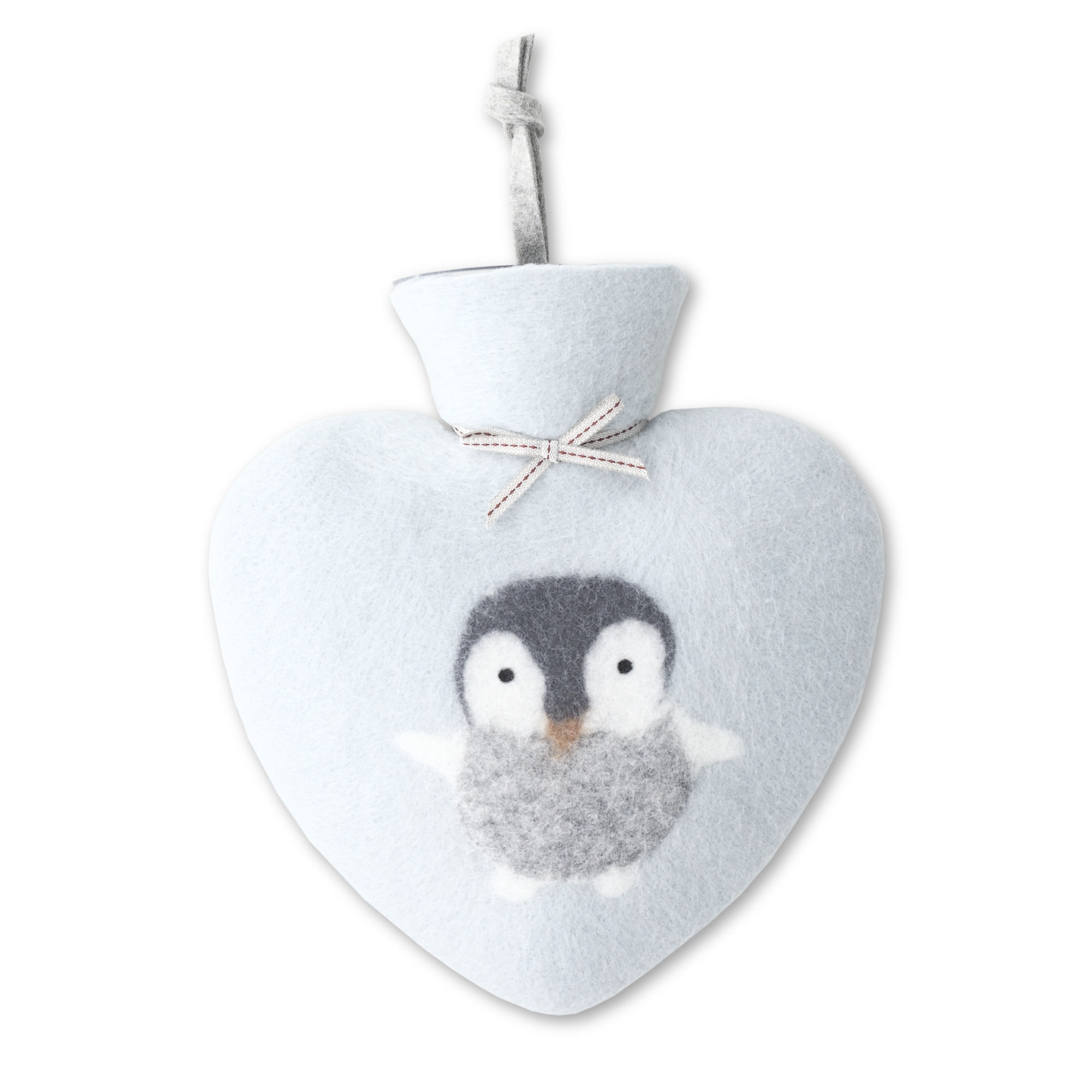 WÄRMFLASCHE HERZ I PINGUIN- silver beach
