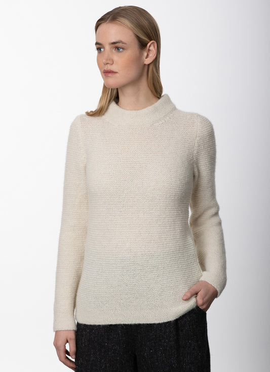 PULLOVER MOCK NECK FRAUEN I ALPAKA - WOLLE