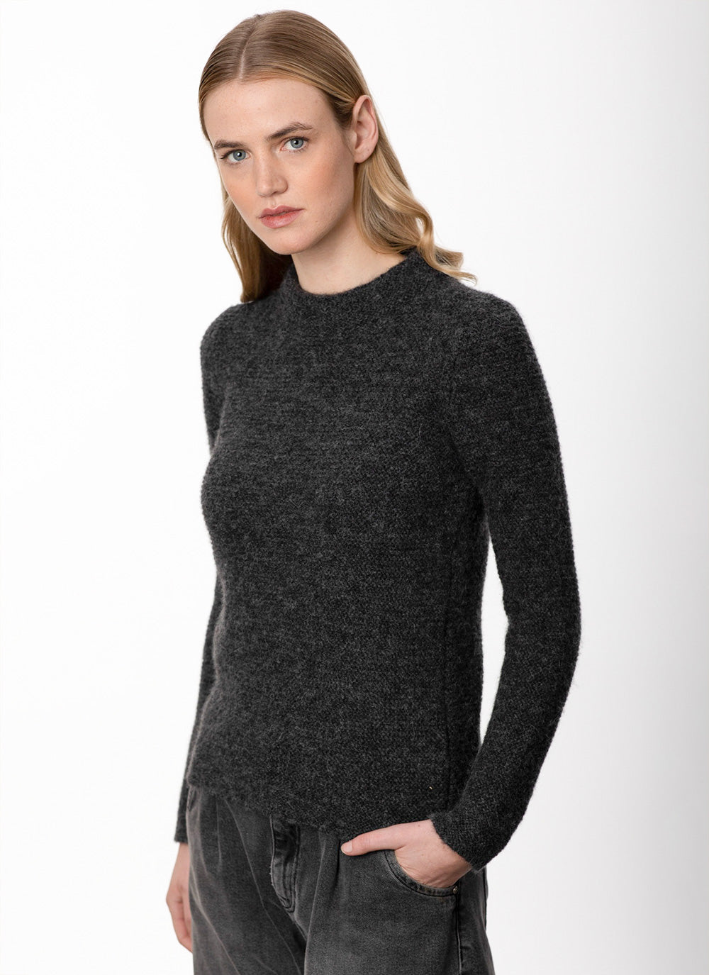 PULLOVER MOCK NECK FRAUEN I ALPAKA - WOLLE