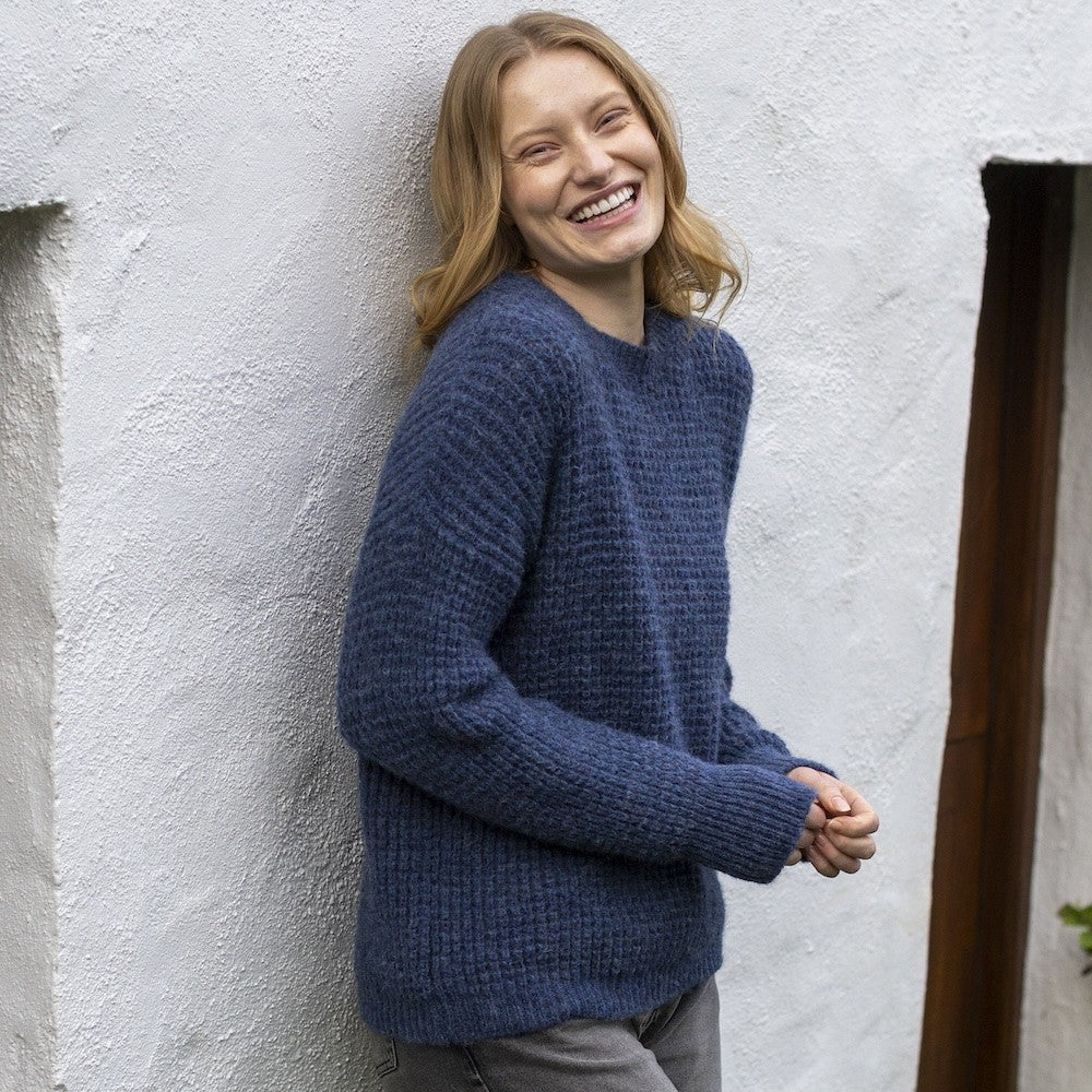 PULLOVER WAFFLE STICH FRAUEN I ALPAKA - WOLLE