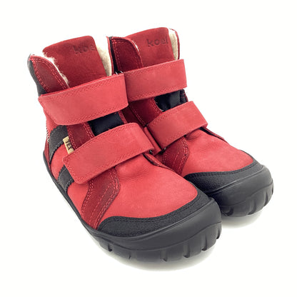 WINTER BOOT BAREFOOT HYDRO TEX MILO I WOLLE - rot