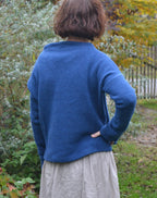 PULLOVER NICOLETTA I WOLLWALK - BAUMWOLLE blau