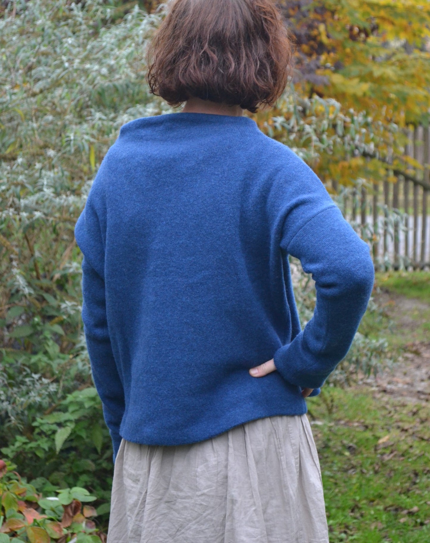 PULLOVER NICOLETTA I WOLLWALK - BAUMWOLLE blau
