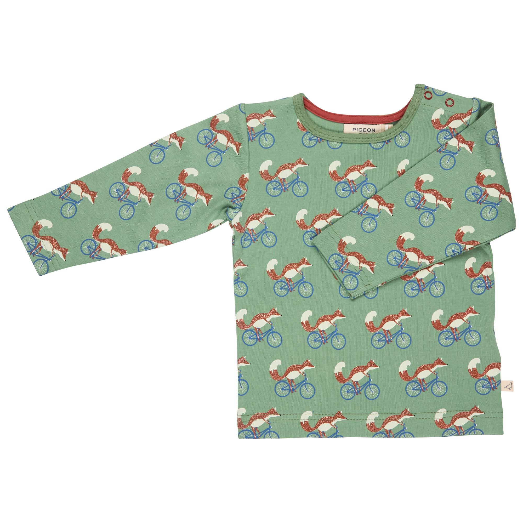 SHIRT LANGARM I FÜCHSE - grün