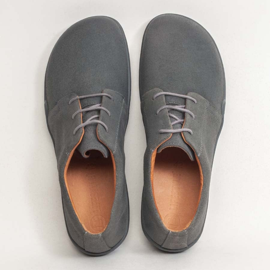 SCHNÜRSCHUH PURE STYLE | VELOUR WAX grau - schwarz
