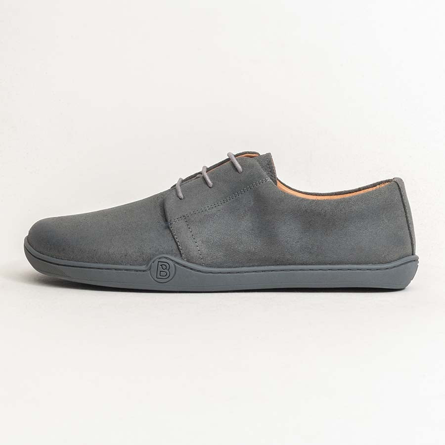 SCHNÜRSCHUH PURE STYLE | VELOUR WAX grau - schwarz