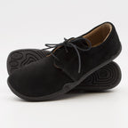 SCHNÜRSCHUH PURE STYLE | VELOUR WAX grau - schwarz
